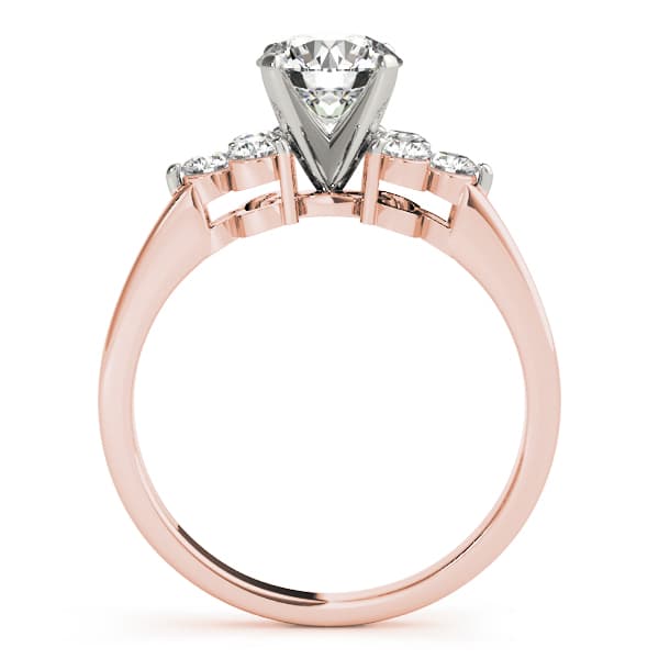 Cluster Sides Engagement Ring, style 83454, Side view in rose gold