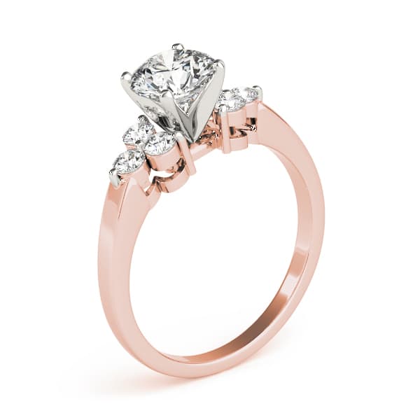 Cluster Sides Engagement Ring, style 83454, Top view in rose gold