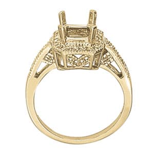 Princess & Cushion Gemstone Ring (0.28 ct. tw.), Side view in white gold or platinum