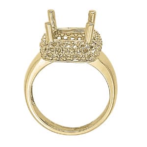 Princess & Cushion Gemstone Ring (1.2 ct. tw.), Side view in white gold or platinum