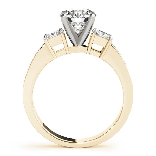 3-Stone Channel Set Engagement Ring, style 83464, Side view in yellow gold
