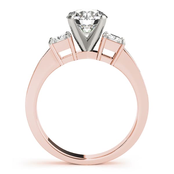 3-Stone Channel Set Engagement Ring, style 83464, Side view in rose gold