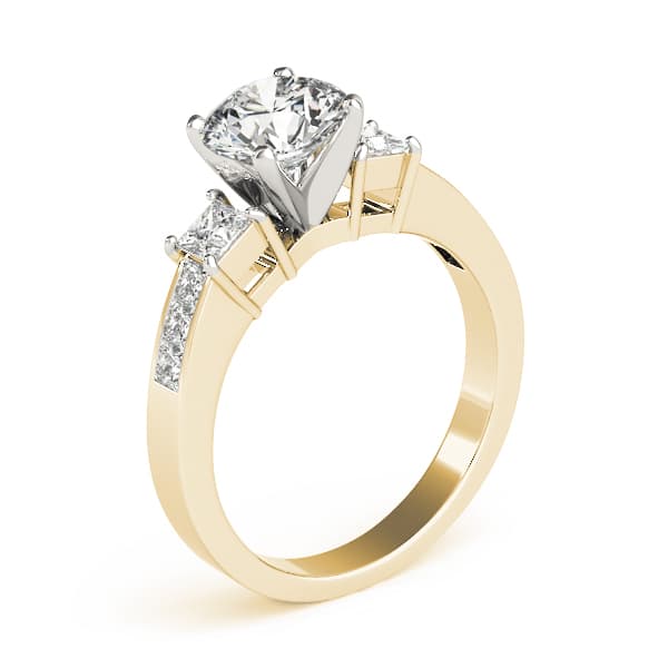 3-Stone Channel Set Engagement Ring, style 83464, Top view in yellow gold