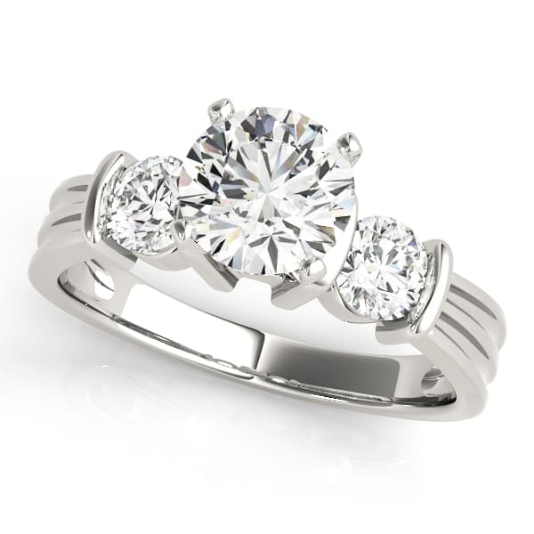 3-Stone Round Engagement Rings — style 83467 in 10k White Gold