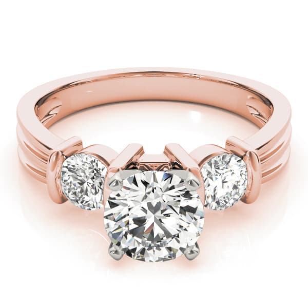 3-Stone Round Engagement Ring, style 83467, On hand view in rose gold