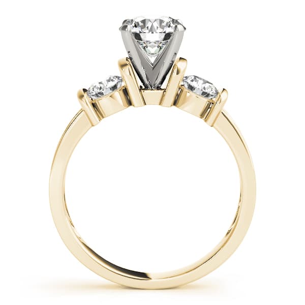 3-Stone Round Engagement Ring, style 83467, Side view in yellow gold