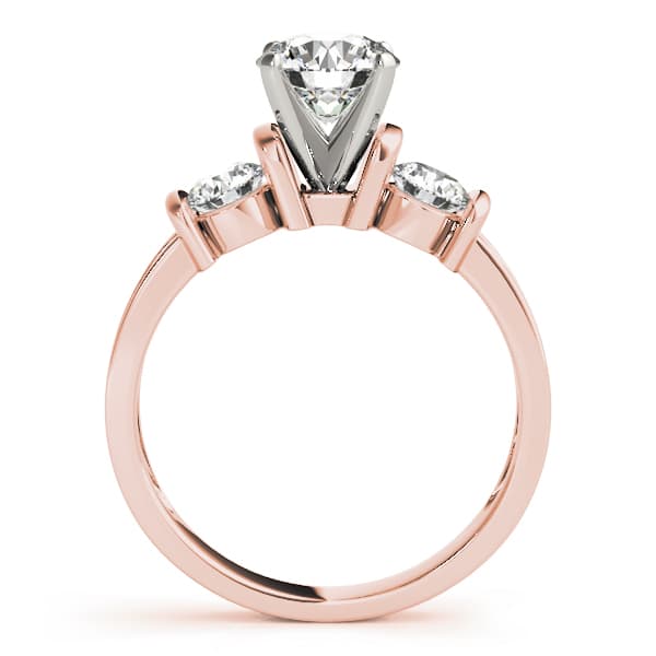 3-Stone Round Engagement Ring, style 83467, Side view in rose gold