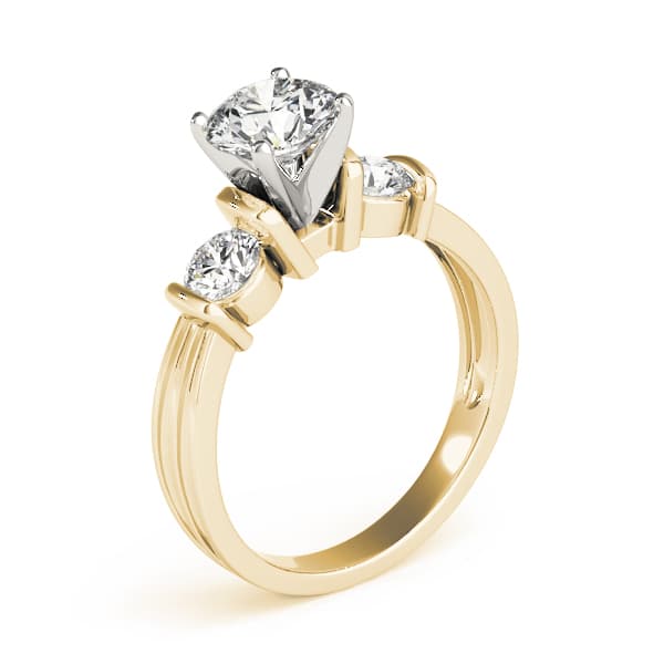 3-Stone Round Engagement Ring, style 83467, Top view in yellow gold
