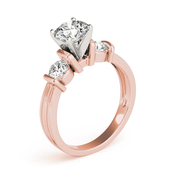 3-Stone Round Engagement Ring, style 83467, Top view in rose gold