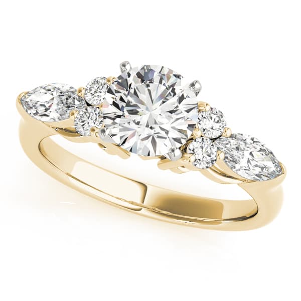 Fancy Shape Marquise Engagement Ring, style 83488, Front view in yellow gold