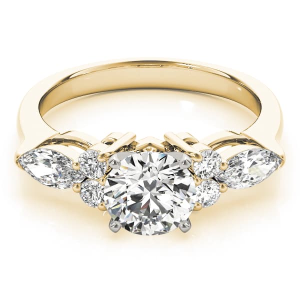 Fancy Shape Marquise Engagement Ring, style 83488, On hand view in yellow gold
