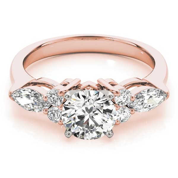 Fancy Shape Marquise Engagement Ring, style 83488, On hand view in rose gold