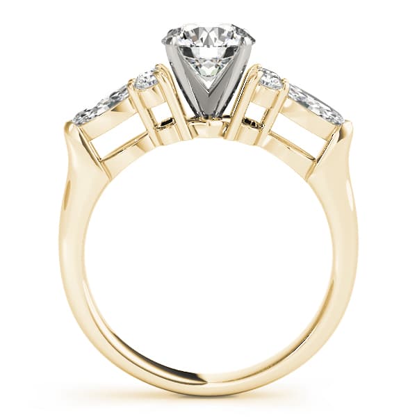 Fancy Shape Marquise Engagement Ring, style 83488, Side view in yellow gold