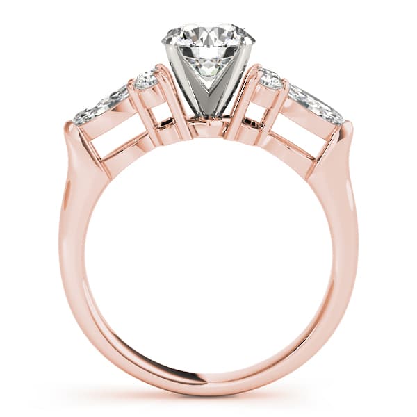 Fancy Shape Marquise Engagement Ring, style 83488, Side view in rose gold