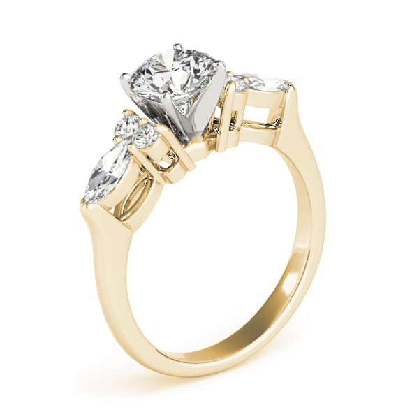 Fancy Shape Marquise Engagement Ring, style 83488, Top view in yellow gold