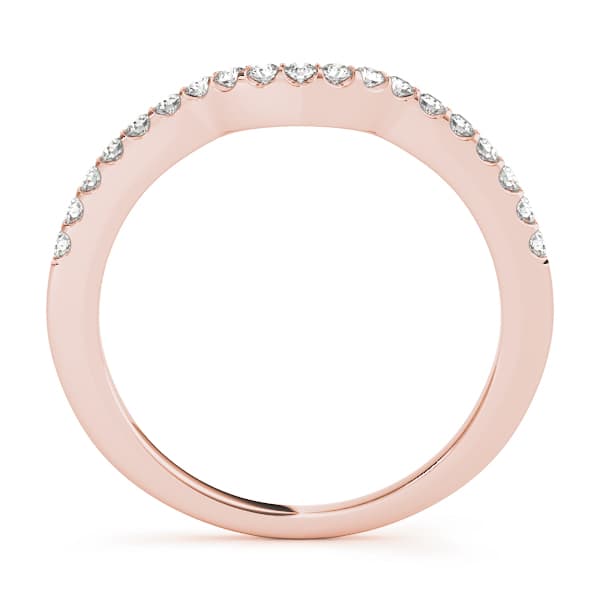 Shared Prong Curved Wedding Band (1/3 ct. tw.), Side view in rose gold
