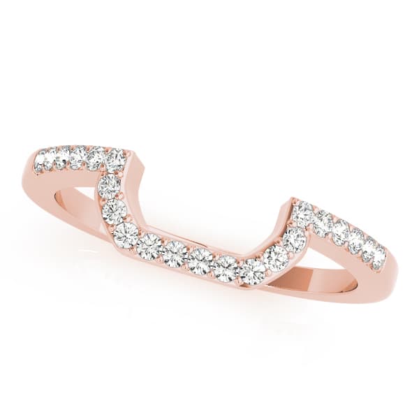 Curved Wedding Band (0.17 ct. tw.), Front view in rose gold