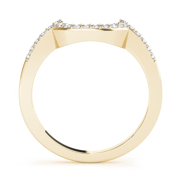 Prong Set Curved Wedding Bands (0.19 ct. tw.), Side view in yellow gold