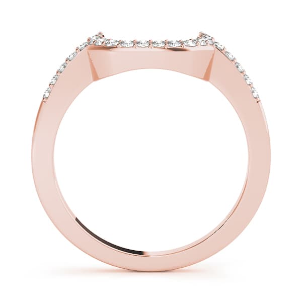 Curved Wedding Band (0.17 ct. tw.), Side view in rose gold