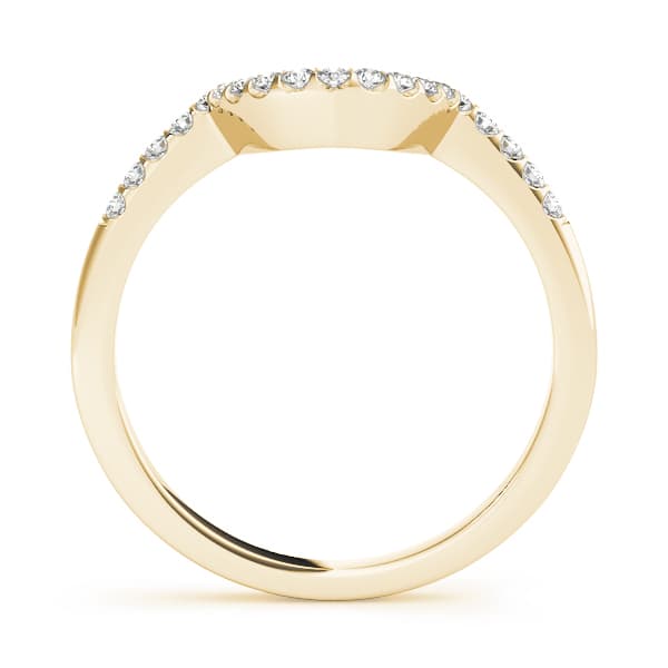 Prong Set Curved Wedding Bands (1/8 ct. tw.), Side view in yellow gold