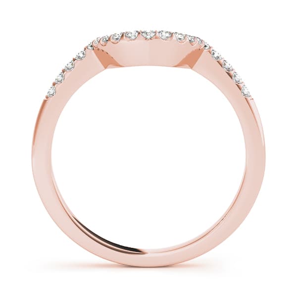 Prong Set Curved Wedding Bands (1/8 ct. tw.), Side view in rose gold