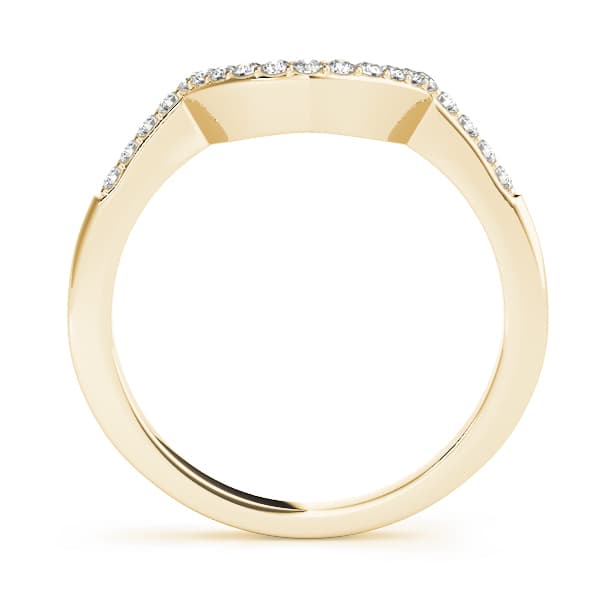 Single Row Curved Wedding Band (1/8 ct. tw.), Side view in yellow gold