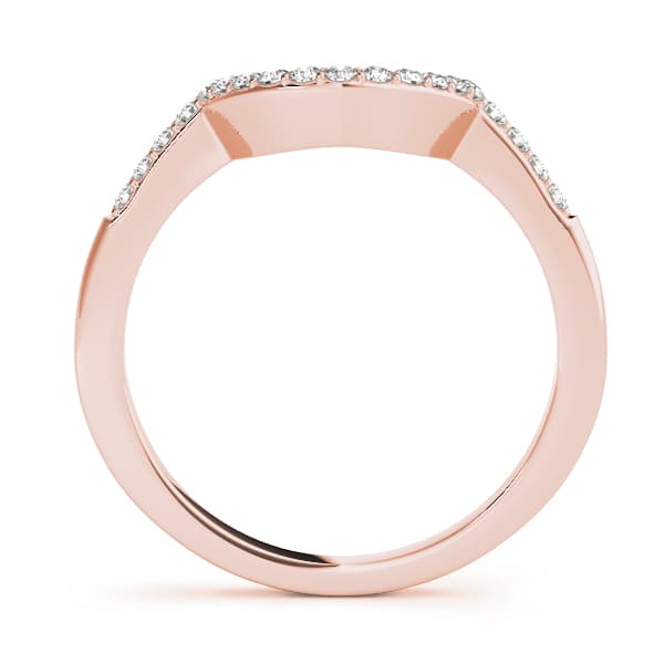 Single Row Curved Wedding Band (1/8 ct. tw.), Side view in rose gold