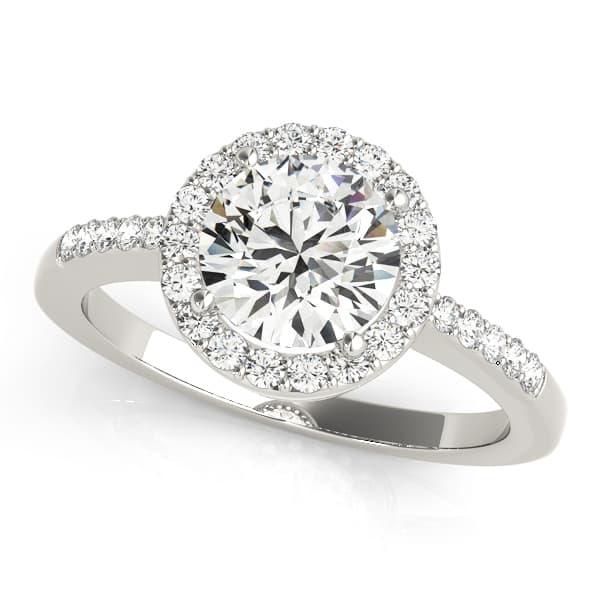 Single Row Halo Engagement Ring — style 83499 in 10k White Gold