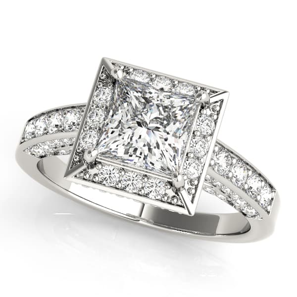 ENGAGEMENT RINGS HALO SQUARE & CUS — style 83501 in 10k White Gold