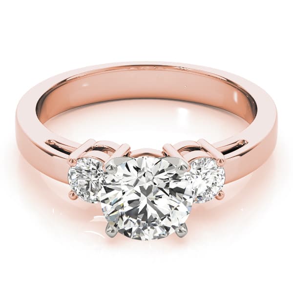 3-Stone Prong Set Engagement Ring, style 83512, On hand view in rose gold