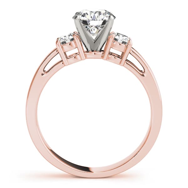 3-Stone Prong Set Engagement Ring, style 83512, Side view in rose gold