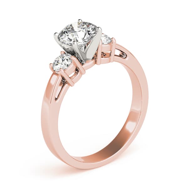 3-Stone Prong Set Engagement Ring, style 83512, Top view in rose gold