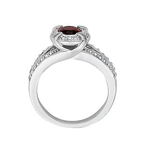 Oval Gemstone Ring (0.3 ct. tw.), Side view in white gold or platinum