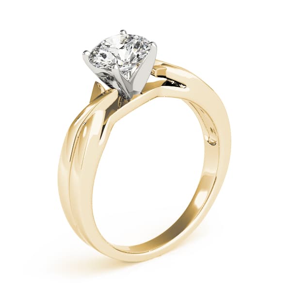 Solitaire Twisted Engagement Ring, style 83516, Angle view in yellow gold