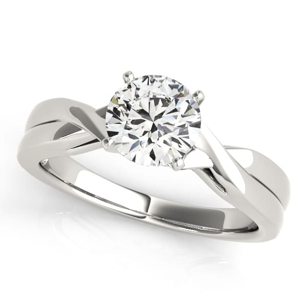 Solitaire Twisted Engagement Ring — style 83516 in 10k White Gold