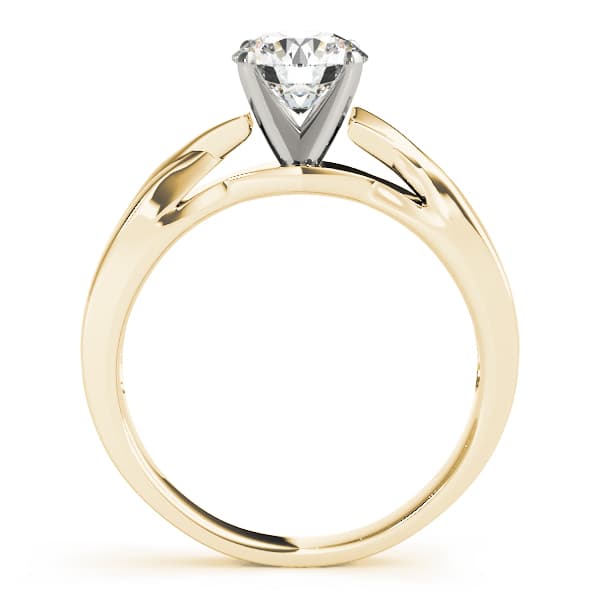 Solitaire Twisted Engagement Ring, style 83516, Side view in yellow gold