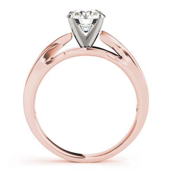Solitaire Twisted Engagement Ring, style 83516, Side view in rose gold