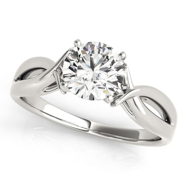 Twisted Shank Solitaire Engagement Ring — style 83517 in 10k White Gold