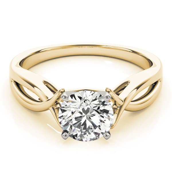 Twisted Shank Solitaire Engagement Ring, style 83517, On hand view in yellow gold