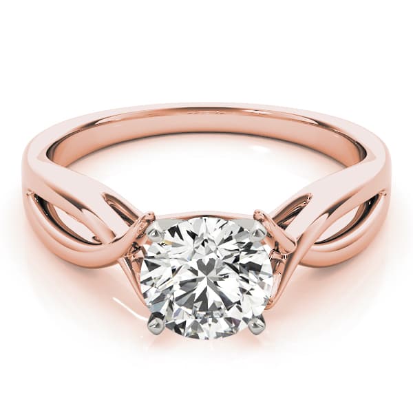 Twisted Shank Solitaire Engagement Ring, style 83517, On hand view in rose gold