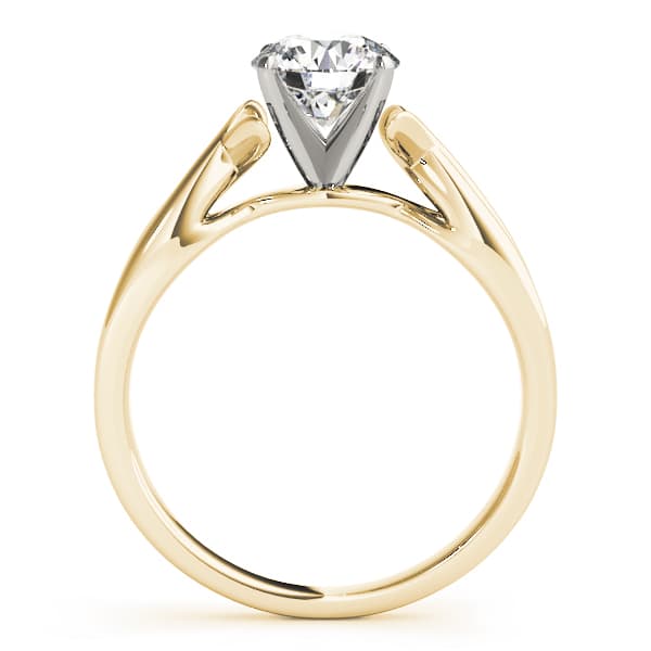Twisted Shank Solitaire Engagement Ring, style 83517, Side view in yellow gold