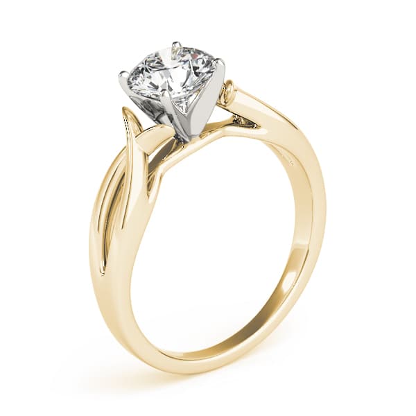 Twisted Shank Solitaire Engagement Ring, style 83517, Top view in yellow gold