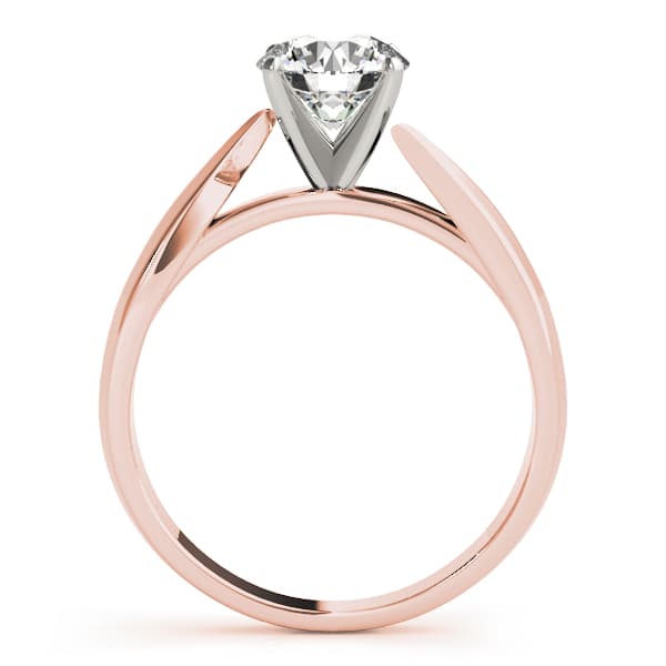 Solitaire Prong Set Engagement Ring, style 83518, Side view in rose gold