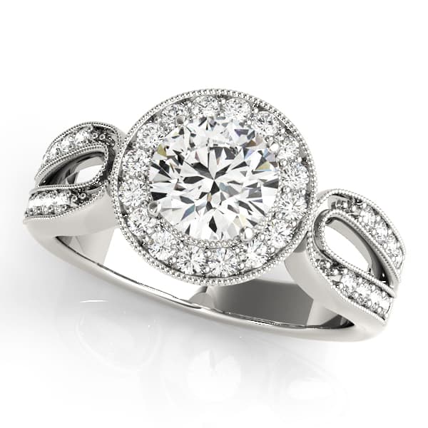 ENGAGEMENT RINGS HALO ROUND — style 83524 in 10k White Gold