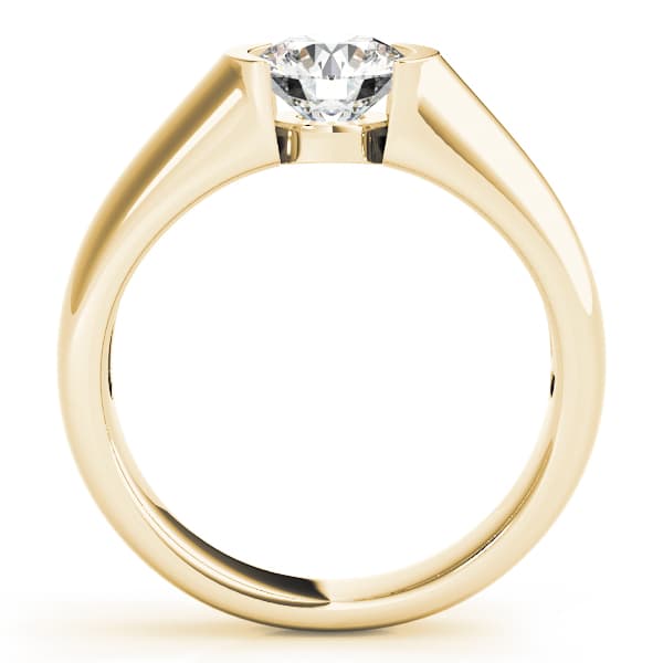 Half Bezel Solitaire Engagement Ring, style 83525, Side view in yellow gold