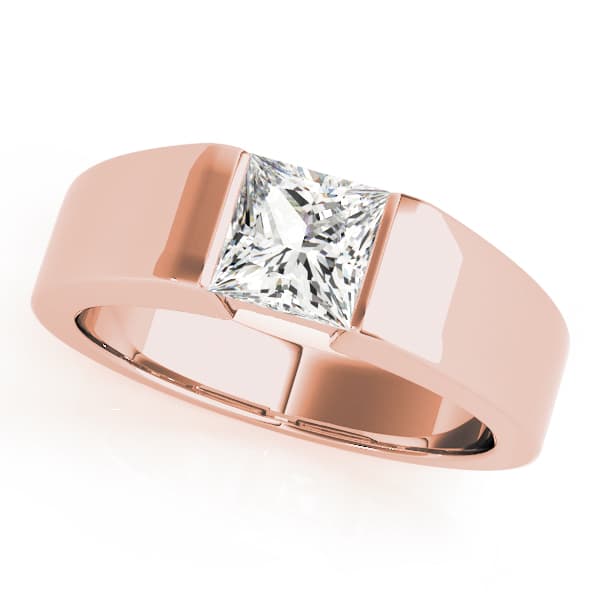 Solitaire Princess Cut Engagement Ring, style 83526, Front view in rose gold