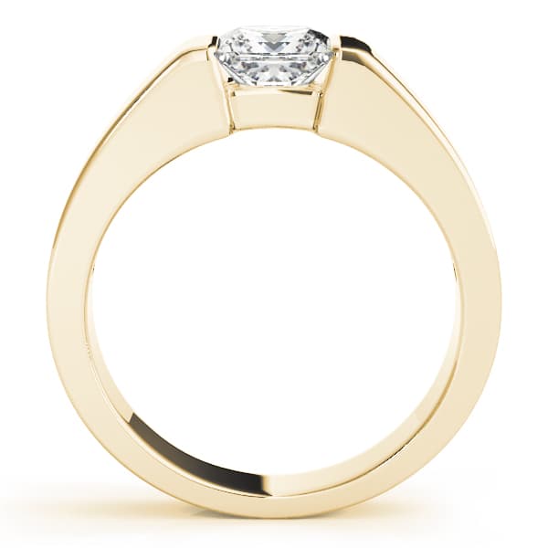 Solitaire Princess Cut Engagement Ring, style 83526, Side view in yellow gold