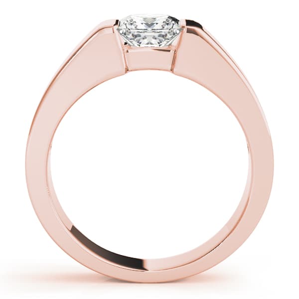 Solitaire Princess Cut Engagement Ring, style 83526, Side view in rose gold