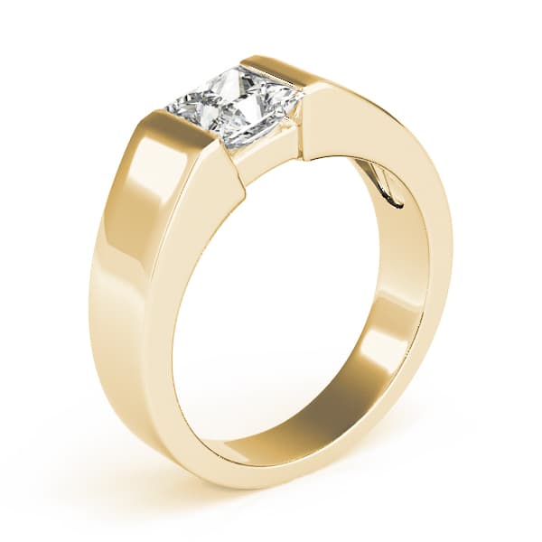 Solitaire Princess Cut Engagement Ring, style 83526, Top view in yellow gold