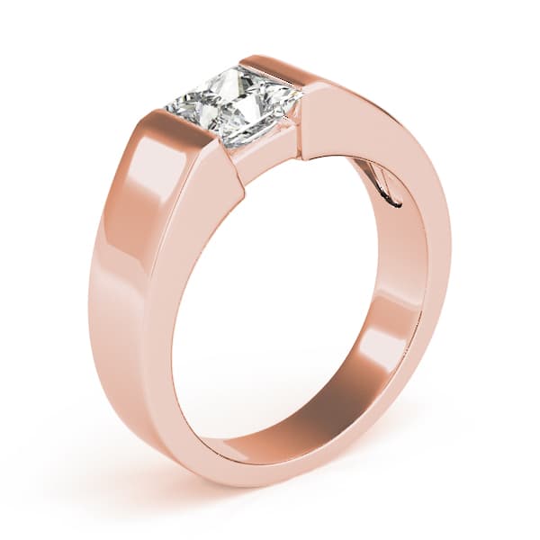 Solitaire Princess Cut Engagement Ring, style 83526, Top view in rose gold